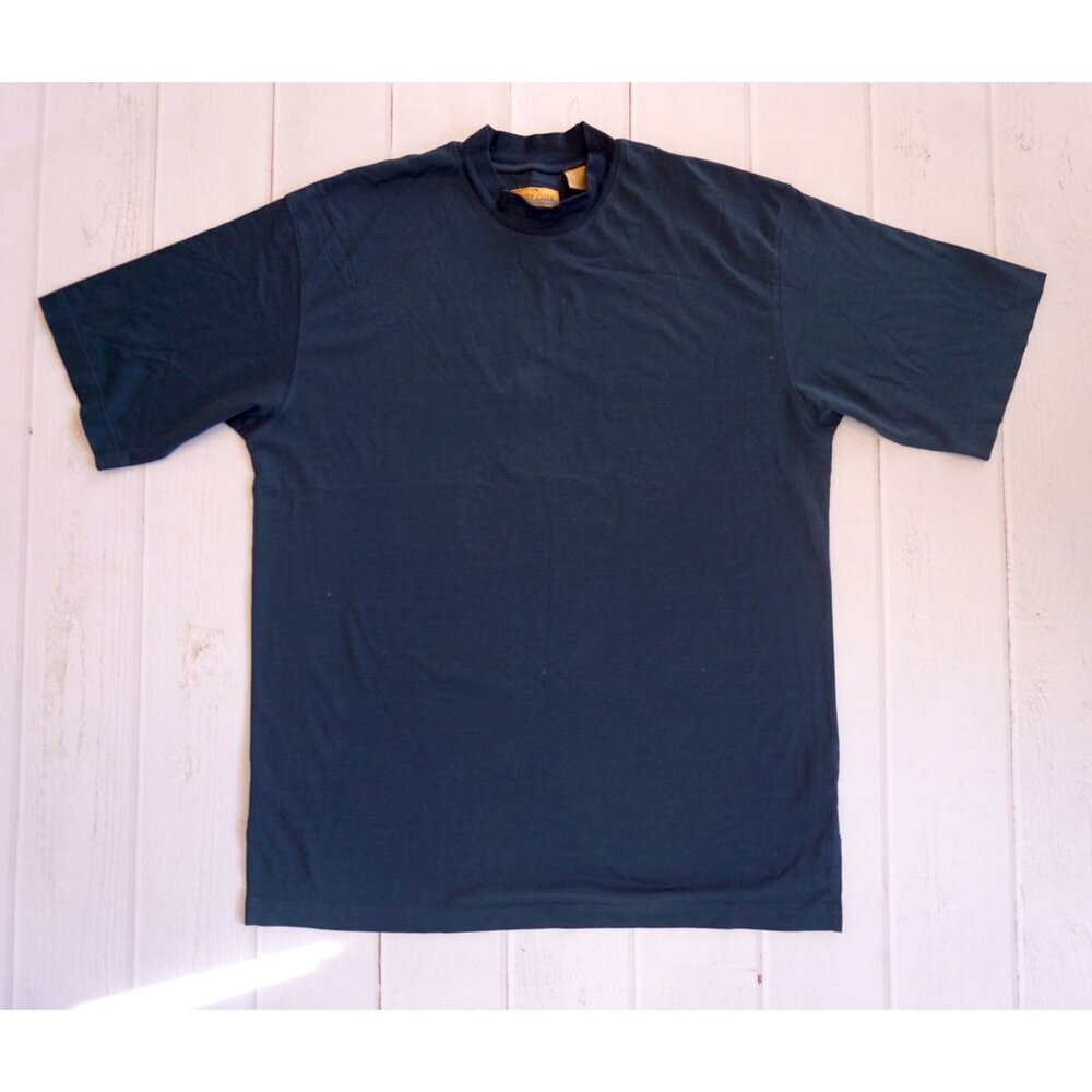 Bobby Chan Men's Blue Silk/Cotton Short Sleeve Shirt - Size L